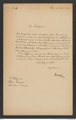 k.k. naturhistorisches Hofmuseum, Intendanzakten 1885-1896 (Hauer), Aktenzahl Z.166.a/1887, Seite 1